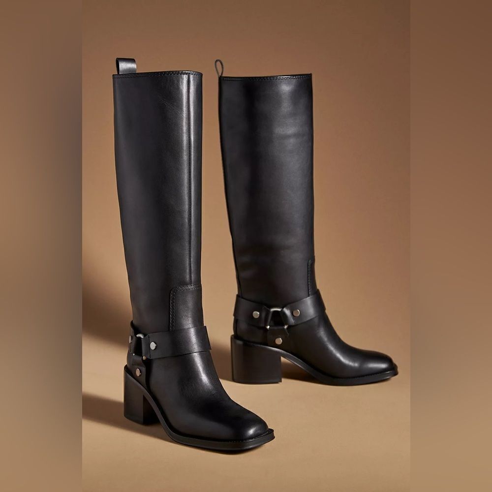 NEW Loeffler Randall Audrey Black Tall Engineer Boot Size 10